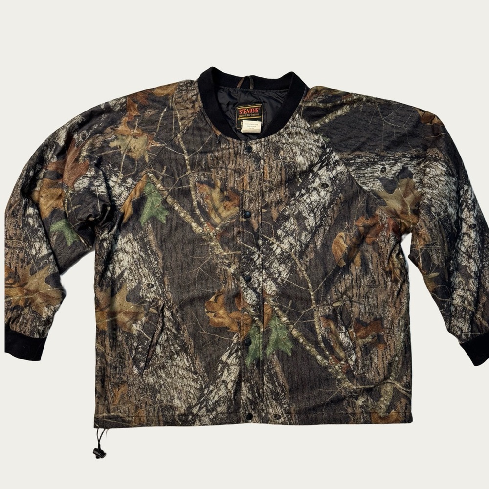 Mens Stearns Quilt Lined Camo Jacket Mossy Oak Break Up Full Snap Size XL